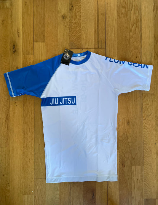 Flow Gear No-Gi White N Blue Rash Guard